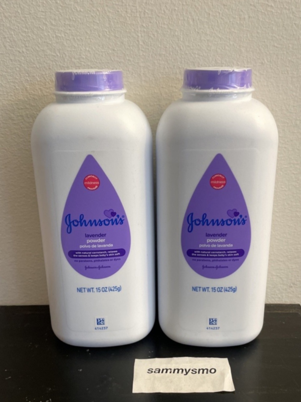 Johnson's Lavender Baby Powder, with Cornstarch, Hypoallergenic 15 oz., x2
